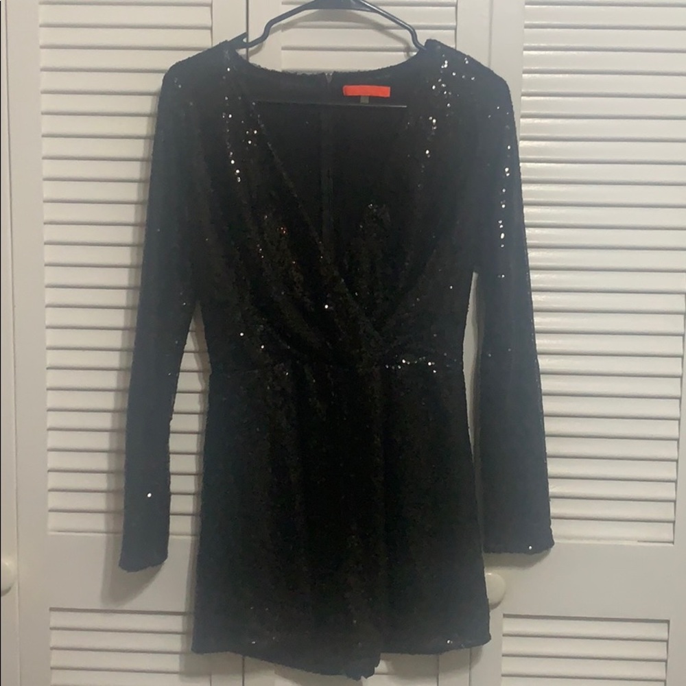 Black sequence romper • size Small